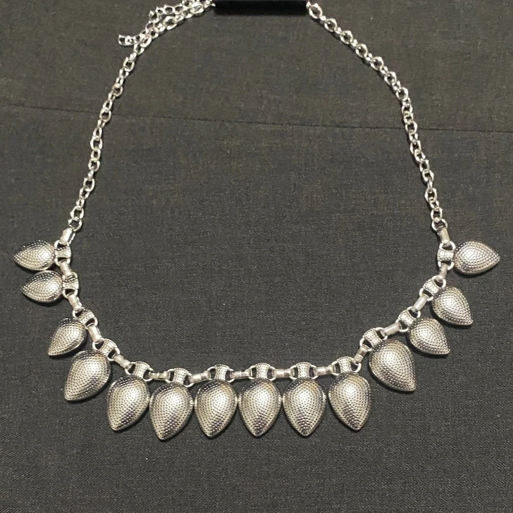 Paparazzi Silver Necklace Set with Black Gems